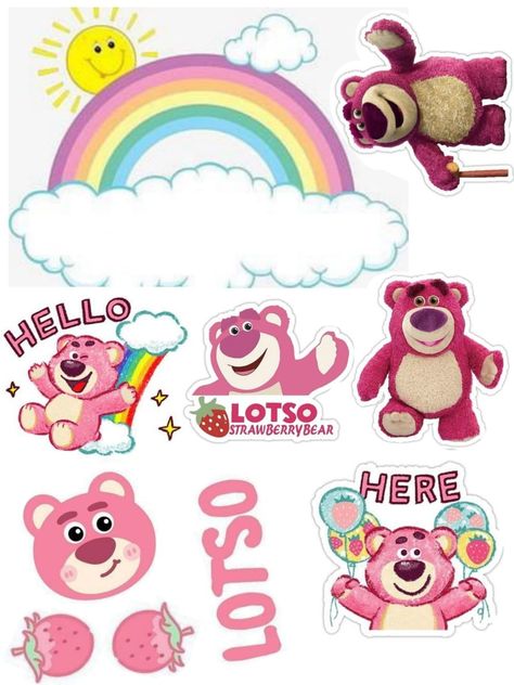 Topper Kue, Lotso Bear, Cake Photo, Cookie Packaging, Photo Cake, Disney Cartoons, Toy Story, Cake Topper, Cake Toppers