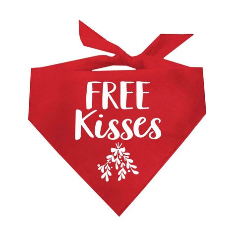 Bandanas Diy, St Bernards, Free Kisses, Valentine Dog, Merry Christmas Dog, Mistletoe Christmas, Toy Poodles, Dog Bandanna, Cars Theme Birthday Party