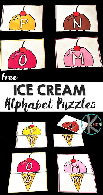 Ice Cream Letters, Ice Cream Preschool, Ice Cream Alphabet, Ice Cream Activities, Summer Preschool Activities, Letter Practice, Summer Preschool, Alphabet Puzzles, Alphabet Matching