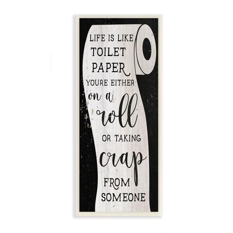 Funny Bathroom Signs, Toilet Wall, Paper Wall Art, Funny Bathroom, Wall Art Plaques, Bathroom Humor, Stupell Industries, Wood Plaques, Bathroom Signs