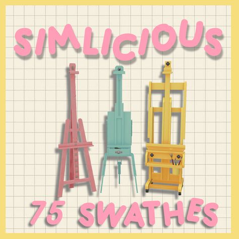 simlicious base game easels recolor Sims 4 Recolors, Sims 4 Collections, Easels, Sims 4 Build, Sims 4 Cc Finds, Maxis Match, Sims Cc, Design Inspo, Sims 4