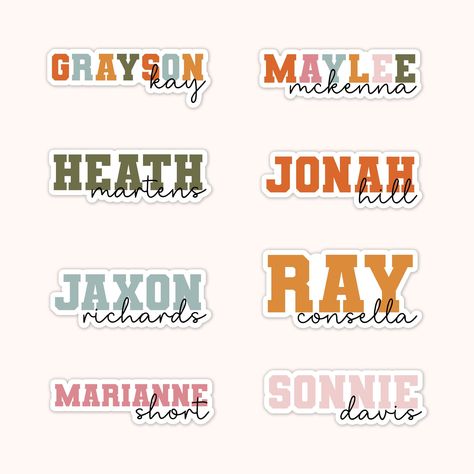 Custom waterproof name stickers for water bottles, cups, & more. Dishwasher & microwave safe. #waterprooflabels #namestickers . #Sticker_Name_Labels #Name_Stickers_For_School #School_Labels_Printables #Label_Nama Cricut Name Stickers, Sticker Name Labels, Name Stickers For School, Labels Printables, Sticker Inspo, Phone Decals, School Labels, Name Sticker, Full Name