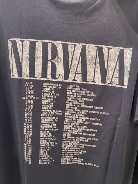 Band Tshirt Outfit, Silk Wedding Dress Simple, Palace Ballroom, Nirvana Music, Word Fonts, 90’s Aesthetic, William And Mary, Aesthetic T Shirts, Concert Tshirts