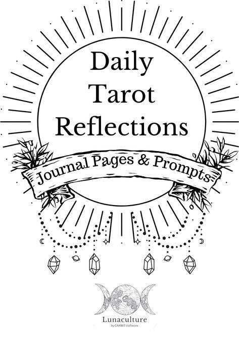 Tarot Journal Cover Page, Tarot Card Journal Prompts, Wicca Printables Free, Tarot Reading Journal, Tarot Card Journal Pages, Daily Tarot Journal Template, Free Tarot Journal Printable, Digital Tarot Journal, Tarot Journal Pages