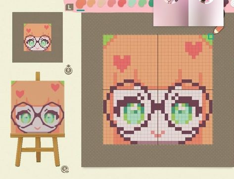 Animal Crossing Pixel Art, Mad Burnish, Bee Craft, Hama Art, Easy Pixel Art, Animal Crossing Qr Codes Clothes, Pixel Art Templates, Animal Crossing Characters, Anime Drawing Books