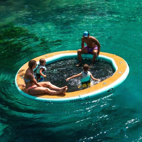 Really want this for our lake house! Great way for the dogs and kids to chill in the lake with us when they can't reach the bottom. BOTE Inflatable Hangout Water Hammock 10 Floating Raft, Dock, Lake Beach, Adults Kids Family Friendly, MAGNEPod Drinkware Compatible, Multiple Sizes Lake Floats For Adults, Lake House Games, Lake Toys For Adults, Lake Must Haves, Lake House Activities, Floating Dock Ideas, Lake Dock Ideas, Inflatable Lake Floats, Lake Rafts