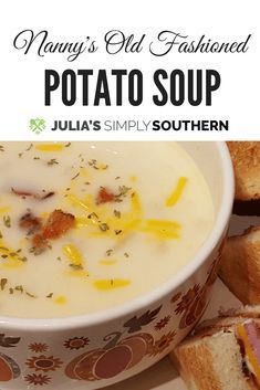 Classic Potato Soup Recipe, Old Fashioned Potato Soup, Homemade Potato Soup, Potato Bacon Soup, Slow Cooker Baking, Instant Potatoes, Turkey Broth, Creamy Potato Soup, Baked Potato Soup