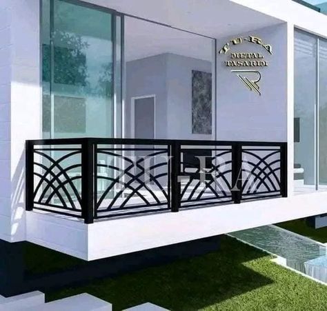 Reling Design Iron, Iron Balcony Railing Modern, Balcony Grill Design Railings, Balcony Railing Design Modern, Reling Design, Modern Balcony Design, درابزين السلم, Iron Balcony Railing, Balcony Glass Design