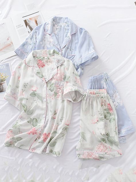 Pajama Sets | Kafiloe Summer Lounge Wear, Lounging Outfit, Cotton Pajama Set Women, Summer Pajama Set, Floral Pajama Set, Women Sleepwear, Pajama Suit, Floral Pajamas, Cotton Pajama Sets