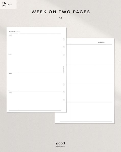 Planner Template Weekly, Life Planner Organization, Week At A Glance, Weekly Planner Free, Simple Layout, Daily Weekly Planner, Undated Weekly Planner, Weekly Layout, Planner Minimalist