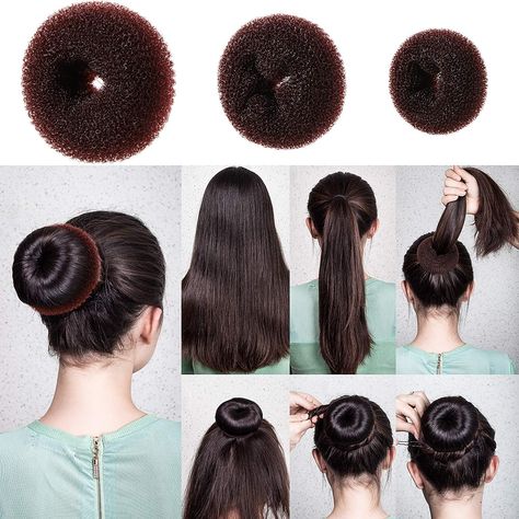 Amazon.com: Hair Bun Shaper Set, include 3 Pieces Hair Bun Donut, 2 Pieces Bun Marker, 4 Pieces Ponytail Hair Tool, 10 Pieces Bobby Pins and 2 Pieces Elastic Bands for Women Kids Hair Bun Maker Kit : Beauty & Personal Care Hair Bun Donut, Bun Donut, Black Hair Bun, Donut Bun Hairstyles, Bun Maker Hairstyles, Hair Braiding Tool, Hair Donut, Braid Tool, Hair Bun Maker