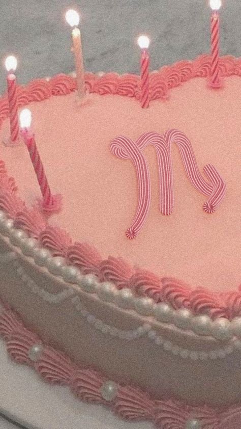 Scorpio Cake Ideas, Scorpio Wallpaper, Heart Birthday Cake, Frasier Sterling, Cake For Boyfriend, Scorpio Birthday, Pink Birthday Cakes, Mini Cakes Birthday, 27th Birthday