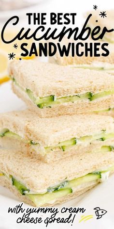 Best Cucumber Sandwiches, Sandwich Grinder, Tiktok Sandwich, Grinder Sandwiches, Party Sandwiches Recipes, Tea Party Sandwiches Recipes, Cucumber Sandwiches Recipes, Cream Cheese Sandwiches, Cucumber Tea Sandwiches