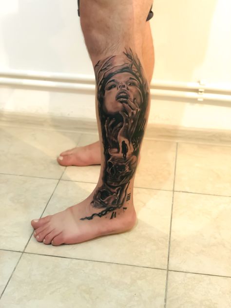 Male Leg Tattoos Calves, Leg Tattoos Men Lower Calf, Leg Tattoo Men Lower, Lower Leg Tattoos For Men, Calf Tattoo Men, Lower Leg Tattoos, Calf Leg, Tattoos For Black Skin, Leg Tattoo Men