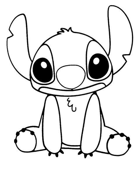 Stitch Art Drawing, Easy Drawings Stitch, Simple Stitch Drawing, Stiches Dessin, How To Draw Stitch, Stitch Easy Drawing, Desenhos Fáceis A Lapis, Stitch Drawing Easy, Lilo Y Stitch Dibujo