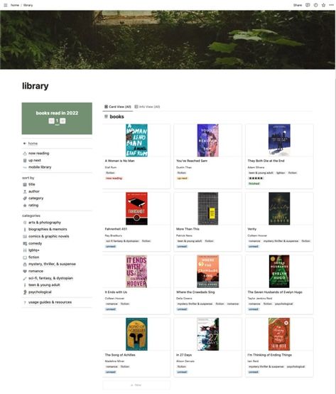 book spread on notion #notion #aesthetic #books Notion Book Cover, Notion Moodboard, Notion For Books, Book Notion, Music Notion, Notion Library, Notion Book Template, Notion Library Template, Notion Book List