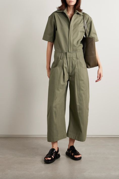 RS Recommends Editors' Picks: What to Buy October 2023 Utility Outfit, Chunky Slides, Net Sustain, Androgynous Outfits, Utility Jumpsuit, Green Jumpsuit, Androgynous Fashion, Collared Shirt, Fall Shopping