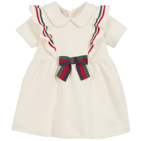 Luxury Baby Fashion, Navy Dress Outfits, Ivory Girls Dress, Baby Clothes Sale, Green Web, Gucci Baby, Fall Baby Clothes, Blue Cotton Dress, Cotton Jersey Dress