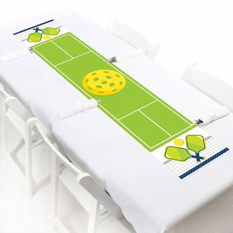 Add a sporty touch to your birthday or celebration with the 'Let’s Rally - Pickleball' Paper Table Runner! Measuring 12 x 60 inches, this table runner is adorned with playful pickleball-themed designs, perfect for adding a vibrant and fun element to your party decor. Pickleball Party, Tennis Party Decorations, Sports Party Decorations, Paper Table Runner, Easy Party Decorations, Retirement Party Decorations, Paper Table, Petite Table, Sports Party