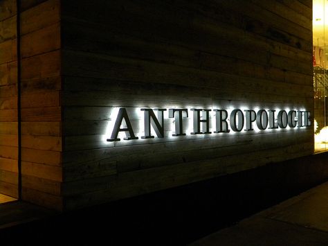 Anthropologie sign Road Signage, Office Cabin Design, Environmental Graphics Signage, Beautiful Office Spaces, Storefront Signage, Illuminated Signage, Office Signage, Company Signage, Storefront Signs