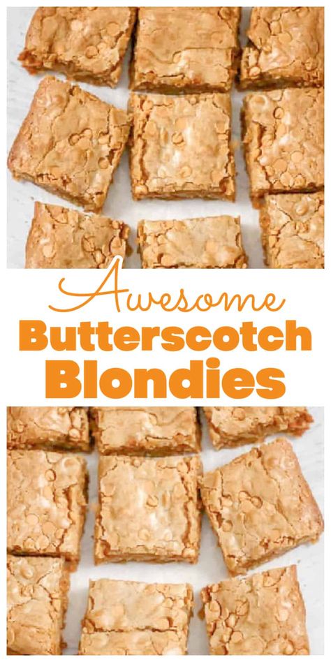 Butterscotch Marshmallow, Chocolate Chips And Marshmallows, Butterscotch Desserts, Butterscotch Brownies, Butterscotch Recipes, Butterscotch Bars, Chewy Bars, Butterscotch Blondies, Grill Dessert