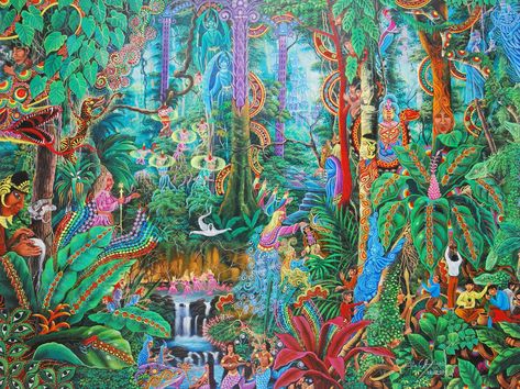 Pablo Amaringo Pablo Amaringo, Psy Art, Fairytale Illustration, Human Mind, Visionary Art, Trippy Art, Outsider Art, Medicinal Plants, Best Art