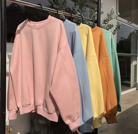 Pastel Sweatshirt, Plain Sweatshirt, Stylish Hoodies, Love Me More, Sweatshirt For Women, Clothes Rack, Fashion Attire, Girls Fashion Clothes, Teenage Fashion Outfits