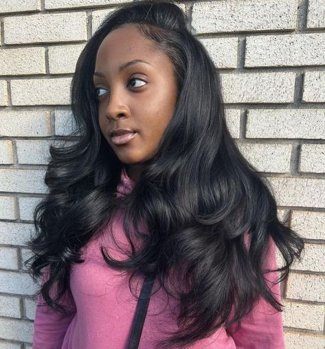 Flip Over Sew In Weave Hairstyles, Tape In Extensions Black Women Styles, Flip Over Weave, No Part Quick Weave, Tape Ins Black Women, Flip Over Sew In, Clip Ins For Black Women, Flip Over Quick Weave, Sew In Weave Hairstyles