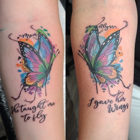 Mother Daughter Watercolor Tattoos, Meaningful Mom And Daughter Tattoos, Mum And Daughter Tattoo, Memorial Tattoos Mom, Mommy Daughter Tattoos, 80s Wallpaper, Mother Daughter Tattoo, Son Tattoos, Tattoo Mom