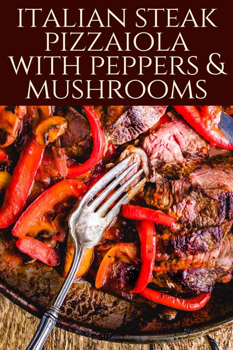 Peppers Onions Mushrooms, Italian Steak, Steak Pizzaiola, Dinner Board, Recipes Steak, Dinner Buffet, Change Time, Italian Menu, Italian Dinner Recipes