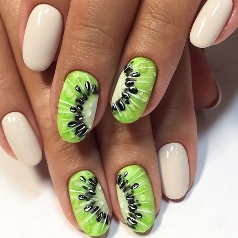 Fruit Nail Designs, Fruit Nail Art, Nail Art Designs Summer, Ombre Hair Color, Acrylic Nail Art, Accent Nails, Nail Art Summer, Easy Nail Art, Nail Designs Summer