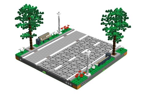 MILS base carrer adoquinots v2 Lego Cobblestone Road, Lego Sidewalk, Lego City Display, Lego Road, Lego Trees, Lego City Train, Lego Street, Lego Tree, Lego City Ideas