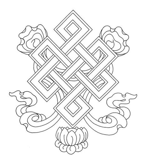 Tibetan Tattoo, Celtic Coloring, Tibetan Mandala, Buddhist Tattoo, Shiva Tattoo Design, Buddhist Symbols, Leather Tooling Patterns, Drawing Tutorials For Beginners, Geometric Tattoo Design