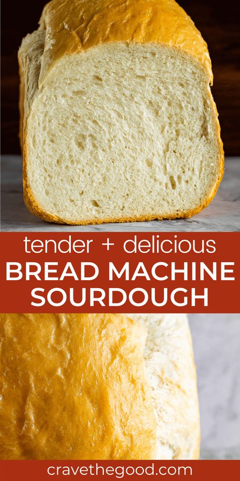 This easy bread machine sourdough could not be more delicious! It's a simple bread maker recipe using sourdough starter discard and results in the best French bread style bread you'll make! | cravethegood.com Sour Dough Bread Machine Recipe, Bread Machine Sourdough, Sourdough Bread Machine, Bread Machine Recipes Healthy, Bread Machine Recipes Sweet, Bread Style, Easy Bread Machine Recipes, Recipe Using Sourdough Starter, Best Bread Machine