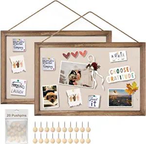 Amazon.com : Emfogo 16x11 Wood Bulletin Boards with Linen Wall Bulletin Board for Home Kitchen Office Decorative Hanging Pin Board Frame Cork Board Light Bulletin Boards for Bedroom Pack of 2 : Office Products Wall Bulletin Board, Floating Shelf With Drawer, Cork Bulletin Boards, Framed Cork Board, Light Board, Rustic Floating Shelves, Flower Room, Rustic Wood Walls, Bedroom Vintage