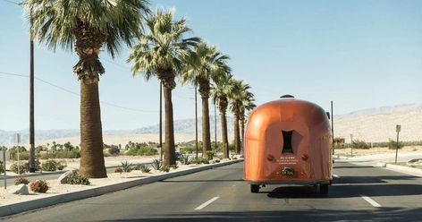 This is a 1961 Airstream Safari 22′ that we renovated for Vancouver, Canada-based clothier Kit and Ace to serve as a mobile display showroom in Coachella Valley. Design highlights include a distinctive copper exterior, ash hardwood flooring and a "time is precious" neon sign. Aluminum Awnings, Banquet Seating, Luxury Clothing Brands, Kit And Ace, Vintage Airstream, Coachella Valley, Mobile Shop, Custom Neon, Custom Neon Signs