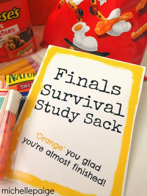 michelle paige: Finals Survival Study Sack for the College Kids Exam Encouragement, Survival Gifts, College Care Package Ideas, Ra Programs, College Ministry, Outreach Ideas, College Finals, College Mom, Care Package Ideas