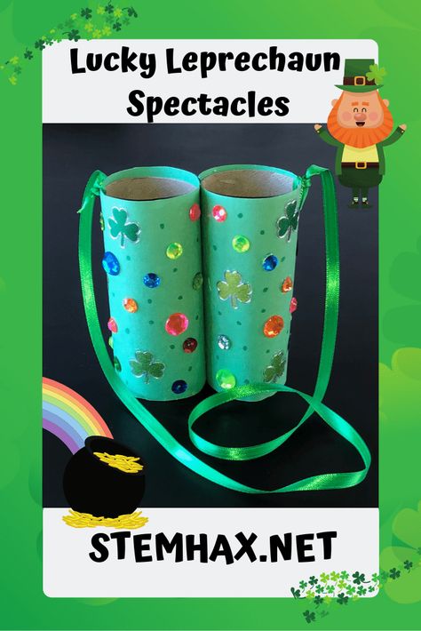 Lucky Leprechaun Spectacles | Lucky Leprechaun Spectacles | Kids want to start looking for the tricky little guy now! These are great for after St. Patrick's Day for exploring nature as the Spring arrives. Enjoy!!! St Patricks Day Outdoor Activities For Kids, Classroom Leprechaun Ideas, Kindergarten St Patrick’s Day, St Patricks Day For Kids Leprechaun, St Patrick’s Day Steam Activity, Catching A Leprechaun For Kids, Leprechaun Trap Aftermath, Leprechaun Hunt, Help Kids Focus