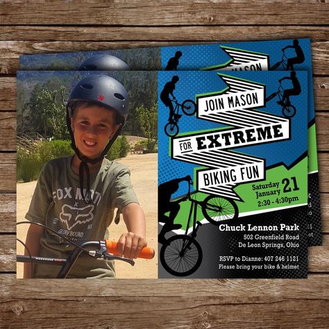 Skateboard Birthday Party, Invite With Photo, Skateboard Party, Skateboard Birthday, Chalk Sign, Personalized Art, Party Printable, Bmx Bikes, Birthday Printables