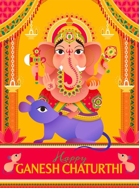 Ganesh Chaturthi festival vector illustration Ganesha Illustration, Ganesh Chaturthi Festival, Happy Ganesh, Happy Ganesh Chaturthi, Festival Poster, Ganesh Chaturthi, Hindu God, Festival Posters, Ganesha