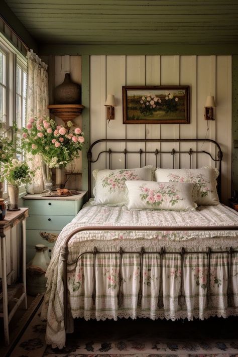 Vintage Cottagecore Bedroom, Cottage Core Bedroom Ideas, Cottage Core Bedroom, Cottagecore Bedroom Ideas, House Moodboard, Country Bedrooms, Nice Bedroom, Cottagecore Bedroom, Cottagecore Home