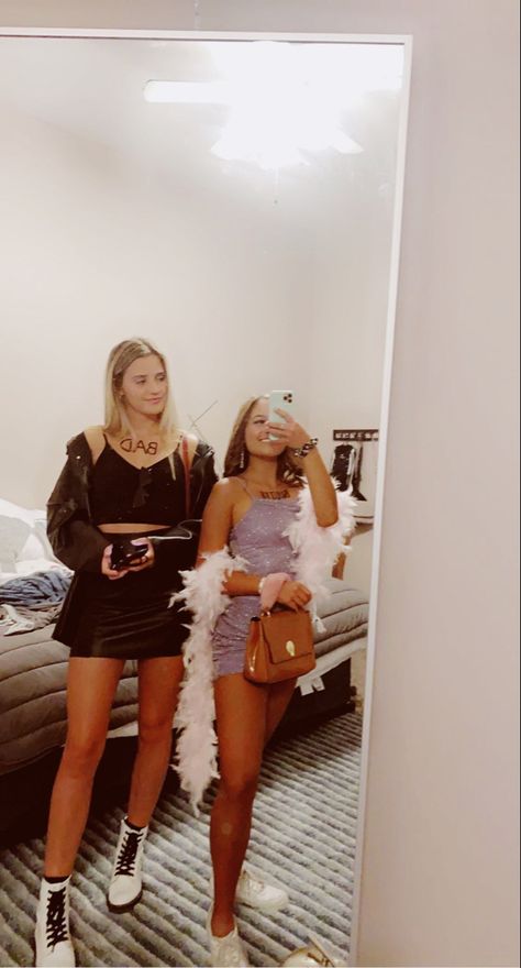 Bad And Boujee Halloween Costume, Friend Duo, Best Friend Halloween, Duo Costumes, Best Friend Halloween Costumes, Bad And Boujee, Video Editor, Halloween Costume, Best Friend