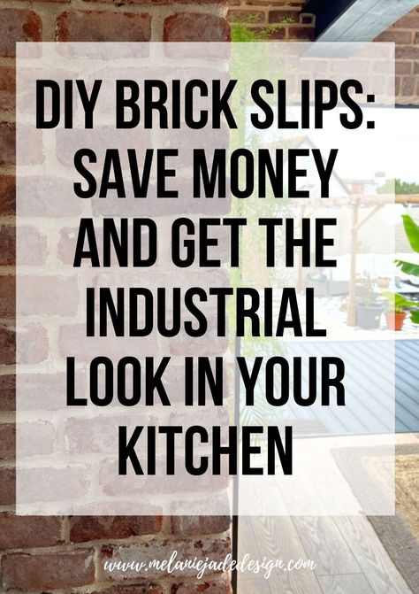 Modern Brick Wall Interior, Brick Slips Kitchen Splashback, Kitchens With Brick Walls, Range Hood Cover Diy, Brick Kitchen Ideas, Brick Slips Kitchen, Brick Aesthetic, Brick Tiles Bathroom, How To Make Tiles