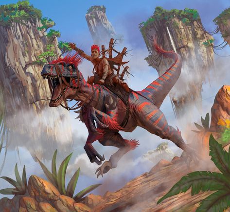 Fantasy Dinosaur, Dino Riders, Pet Monsters, Jurassic World Dinosaurs, Ark Survival Evolved, Paleo Art, Kaiju Monsters, Dinosaur Art, Dungeons And Dragons Homebrew