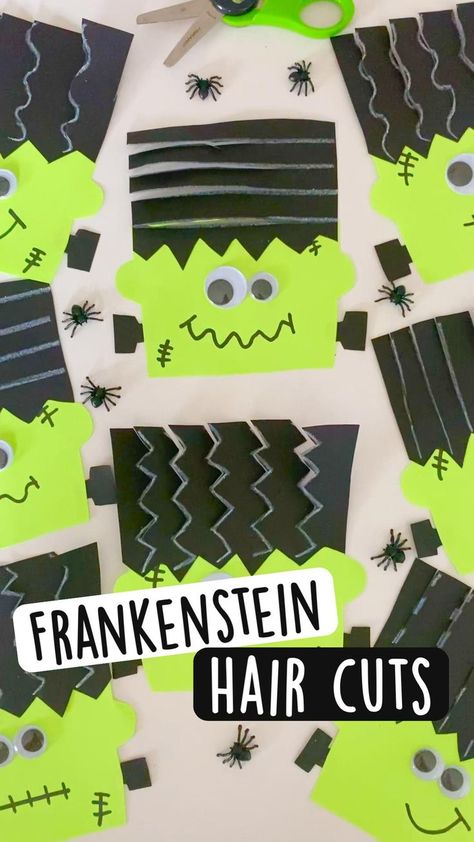 Halloween Hole Punch Activities, B Is For Bat Preschool, Zombie Preschool Activities, Pre K October Activities, Halloween Craft Second Grade, Frankenstein Craft Preschool, Halloween Occupational Therapy Ideas, Frankenstein Crafts For Kids, Halloween Activities For Kindergarten