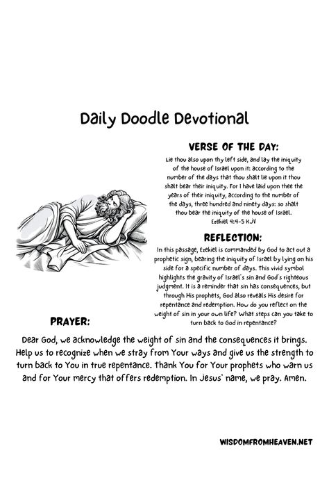 Daily Doodle Devotional - Ezekiel 4:4-5 - Read - Reflect - Pray Ezekiel Bible, Daily Doodle, Im Grateful, Verse Of The Day, Daily Devotional, Health Education, Christian Life, Life Coach, Bible Study