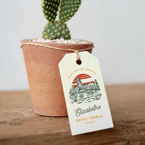 $10.90 | Western Desert | Bridal Shower #destination bridal shower, bridal shower, last rodeo, western desert, boho, cactus, cowgirl, minimalist, terracotta, thank you favor tags Bridal Shower Gift Tags, Bridal Shower Tags, Cactus Wedding, Western Desert, Awesome Bachelorette Party, Wedding Gift Tags, Personalized Wedding Gift, Couple Shower, Bridal Shower Gift