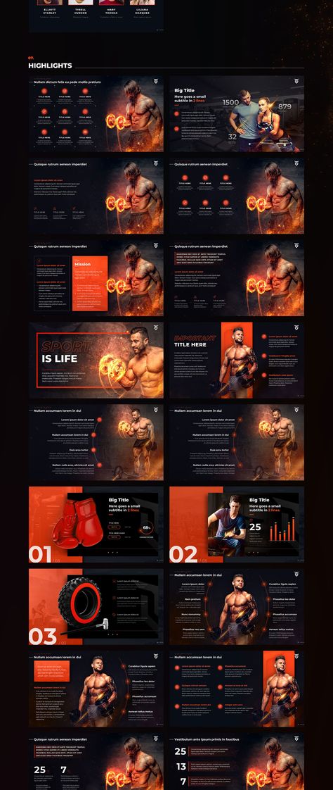 Fitness & Sport Presentation 80 unique PowerPoint slides to create a dynamic and vibrant presentation. #Paid, #Fitness, #Ad, #Sport, #Presentation Sports Ppt Template, Dynamic Presentation Design, Fitness Presentation Design, 3d Presentation Design, Sports Presentation Design, Powerpoint Slides Ideas, Teaser Poster Design Ideas, Luxury Catalogue, Sports Presentation