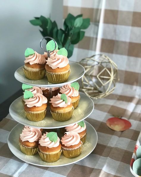 One Sweet Peach Birthday Cupcakes, Sweet As A Peach Birthday, Ella Jane, Peach Birthday, Sweet As A Peach, First Birthday Cupcakes, Peach Baby Shower, 1st Birthday Party For Girls, Peach Party