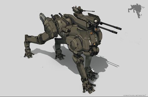 ArtStation - Mecha Animal Experiments, Jonathan Wenberg Walking Tank, Mecha Tanks, Animal Experiments, Sci Fi Tank, Robot Suit, Robot Dog, Robot Animal, Animal Based, Drone Design